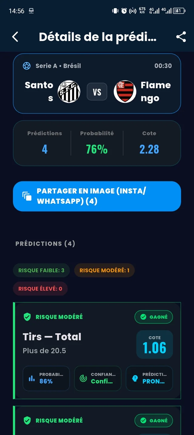 Capture d’écran BETAI : Détail prédiction